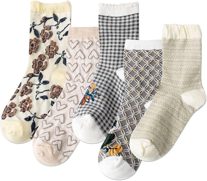 IIG 3-6 Pairs Womens Cute Animal Patterned Funny Novelty Cotton Crew Socks