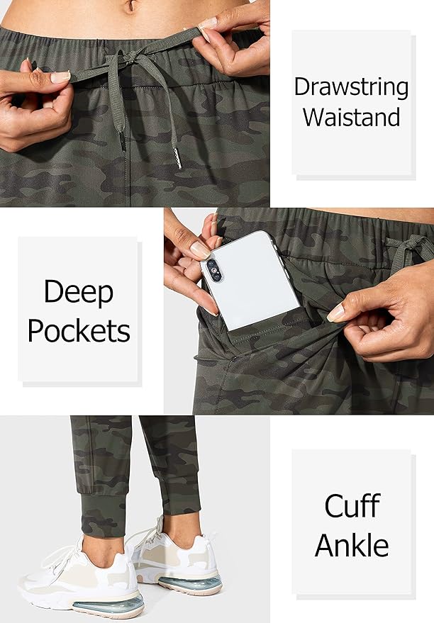SANTINY Women's Joggers Pants Pockets Drawstring Running Sweatpants for Women Lounge Workout Jogging