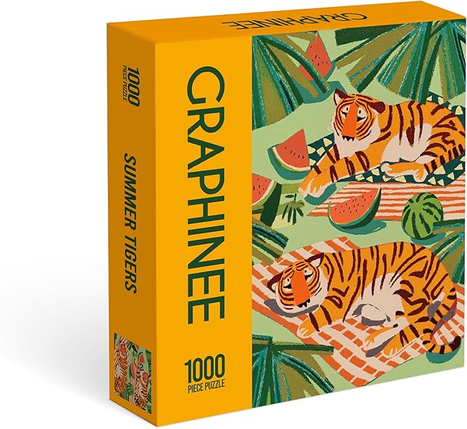 Graphinee Jigsaw Puzzles for Adults 1000 Pieces, Summer Tiger Puzzle, Colorful as Home Wall Decor for Family Challenging Games