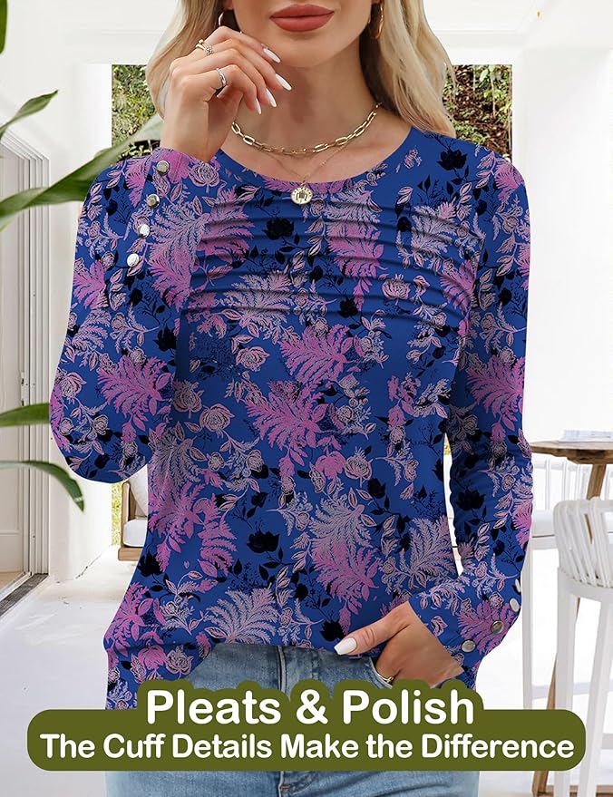 Blouses for Women Dressy Casual Long Sleeve Fall Fashion Tops Trendy Outfits for Work Office Shirts Thicker Clothes