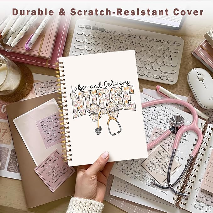 Lacama Nurse Gifts for Women, Nurse Notebook Journal, Nursing School Essentials, Nurse Appreciation Gifts, Nurses Week Gifts, Stethoscope Bow Spiral Notebook, Office School Supplies