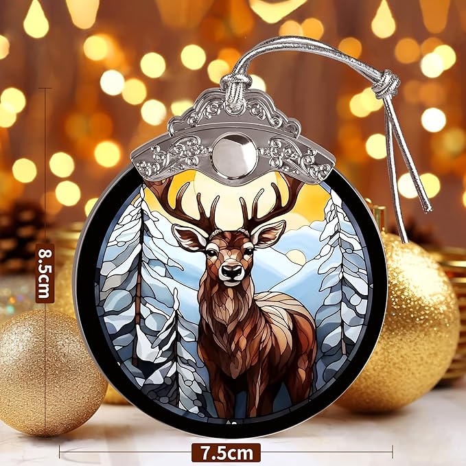 Deer Ornaments for Christmas Tree - Jocidea Deer Christmas Ornament - Beautiful Deer Ornament Gift - Holiday Keepsake - Deer Stocking Stuffer - Deer Gift