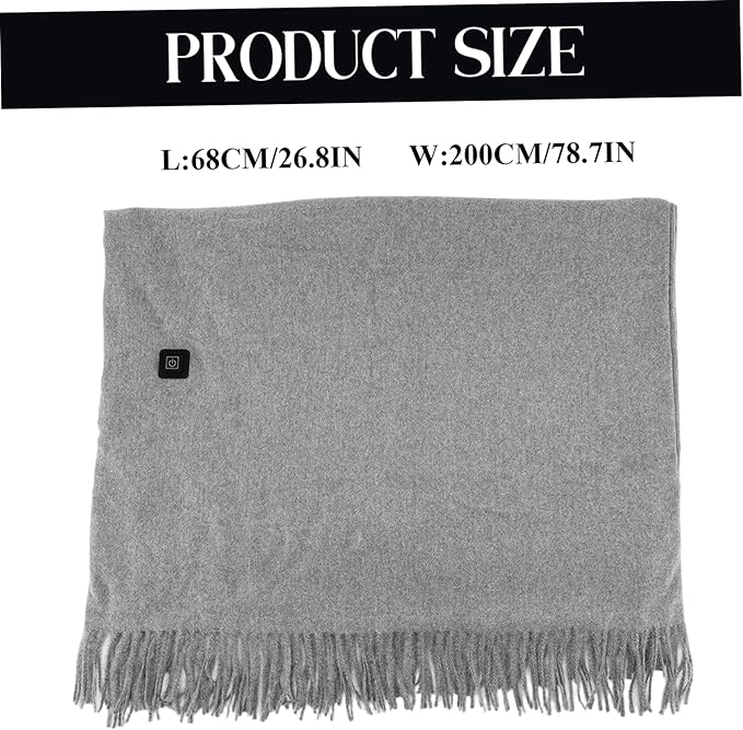 Heated Shawl Wraps for Women, 27x79inch 3 Gear Temperature Soft Warm Wearable Heated Blanket, Blankets Scarf for Winter Home Office(Gray)
