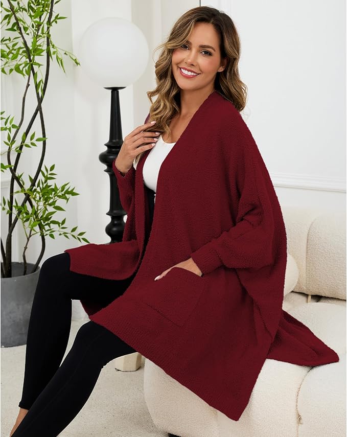 Wearable Blanket Sherpa Poncho Unique Office Work Warm Cozy Shawl TV Throw Blankets, Plush Cape Wrap for Adults