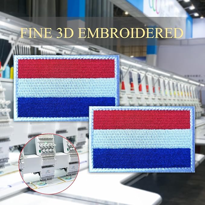 EmWoot 2PCS Netherlands Flag Patch Embroidered Morale Patch Military Tactical Patches Hook and Loop