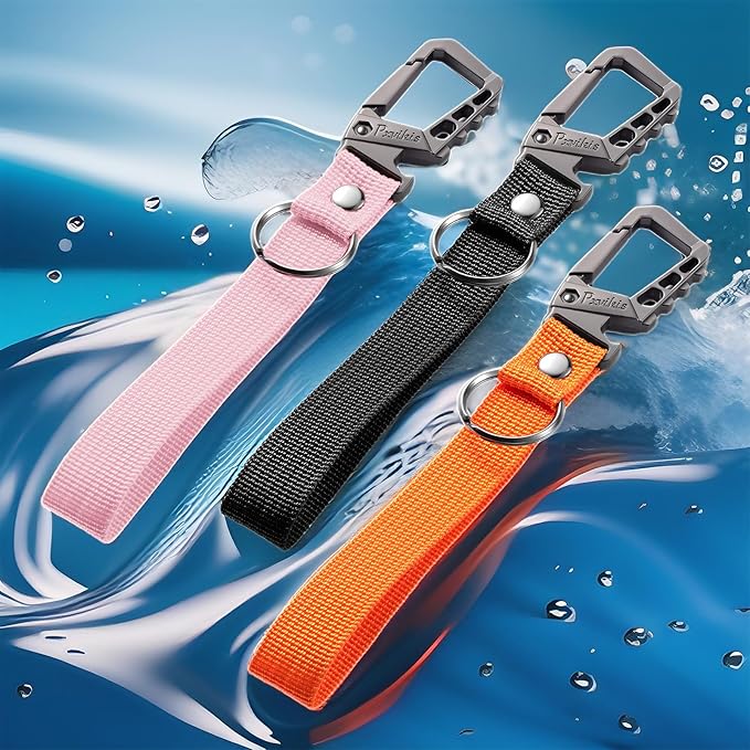Pxvikis Metal heavy duty key chain carabiner clip bottle opener wrist lanyard ring car key fob unisex for men and women