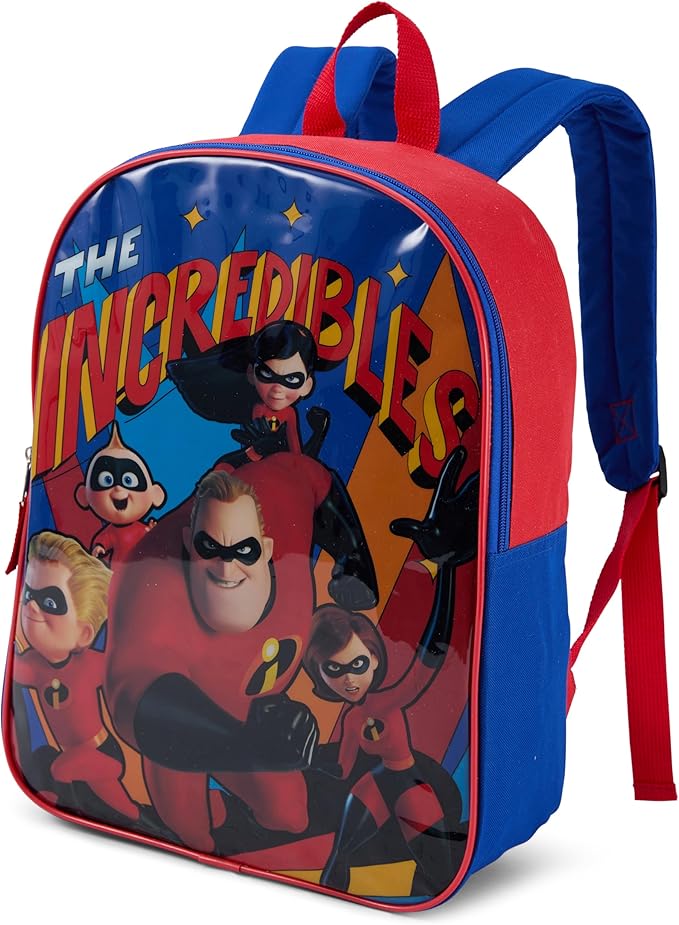 Disney Incredibles Backpack for Kids - Cute & Durable Kids Backpack for Boys with Padded Straps & Zip Compartment - Ideal Toddler Bookbag for School & Travel - 15”