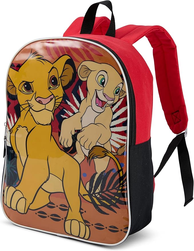Disney Lion King Backpack for Kids - Cute & Durable Kids Backpack for Boys with Padded Straps & Zip Compartment - Ideal Toddler Bookbag for School & Travel - 15”