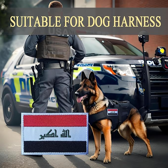EmWoot 2PCS Iraq Flag Patch Embroidered Morale Patch Military Tactical Patches Hook and Loop