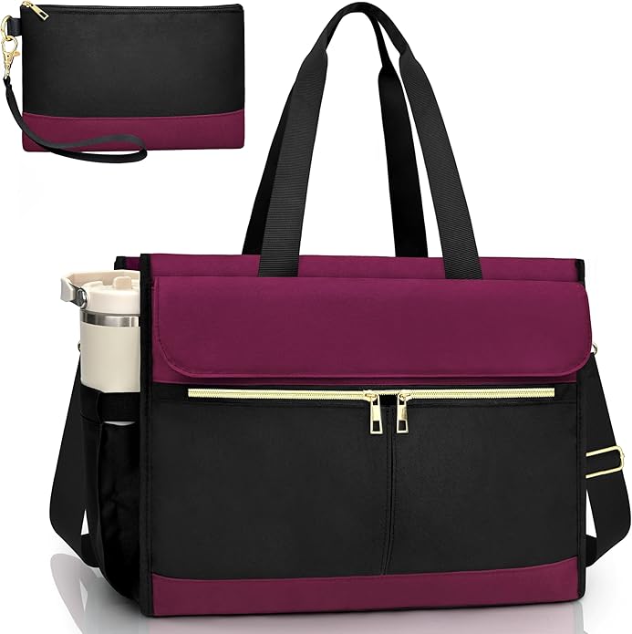 Laptop Bag for Women - 15.6 Inch Tote Work Bag with Compartments Nurse Teacher Bag Large Lightweight Office Handbag