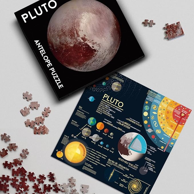 Antelope - 1000 Piece Jigsaw Puzzle for Adults, Pluto Space Puzzle, Planet Round Circle Puzzle, Solar System, High Resolution, Matte Finish, No Dust