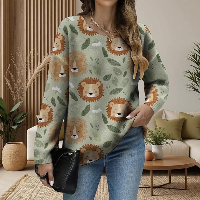 LIZALIG Women's Fall Christmas Snowman Sweater Long Sleeve Crewneck Pullover Festive Holiday Winter Outfit for Parties