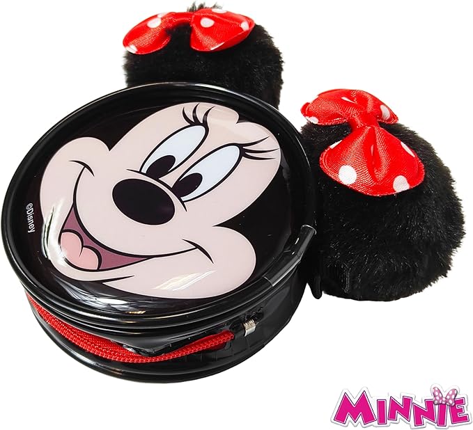 LUV HER Disney Minnie Coin Purse Keychain with Plush Ears – Includes 2 Hair Clips – Girls’ Accessory Set, Great Gift, Party Favor, Ages 3+