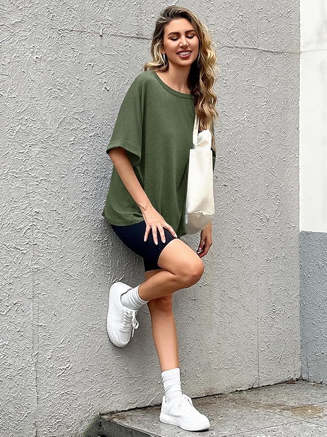 Women Oversized T-Shirt Summer Casual Short Sleeve Loose Tee Tops