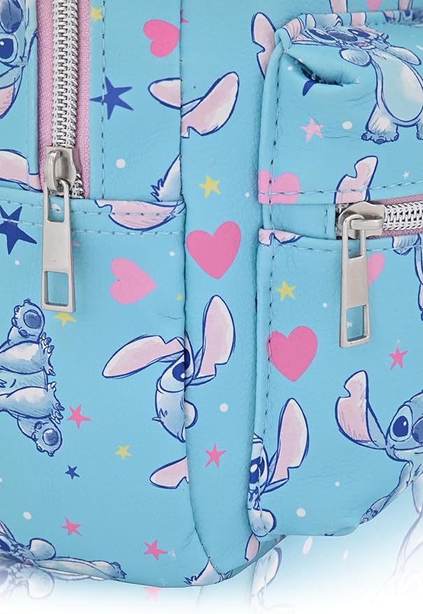 Disney Lilo and Stitch Backpack for Women, Men, Boys, Girls, Unisex | Cute PU Leather 10" Stitch Mini Backpack Purse Shoulder Purse | Stitch Bag and Stitch Accessories