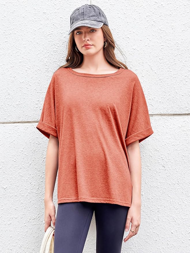 Women Oversized T-Shirt Summer Casual Short Sleeve Loose Tee Tops