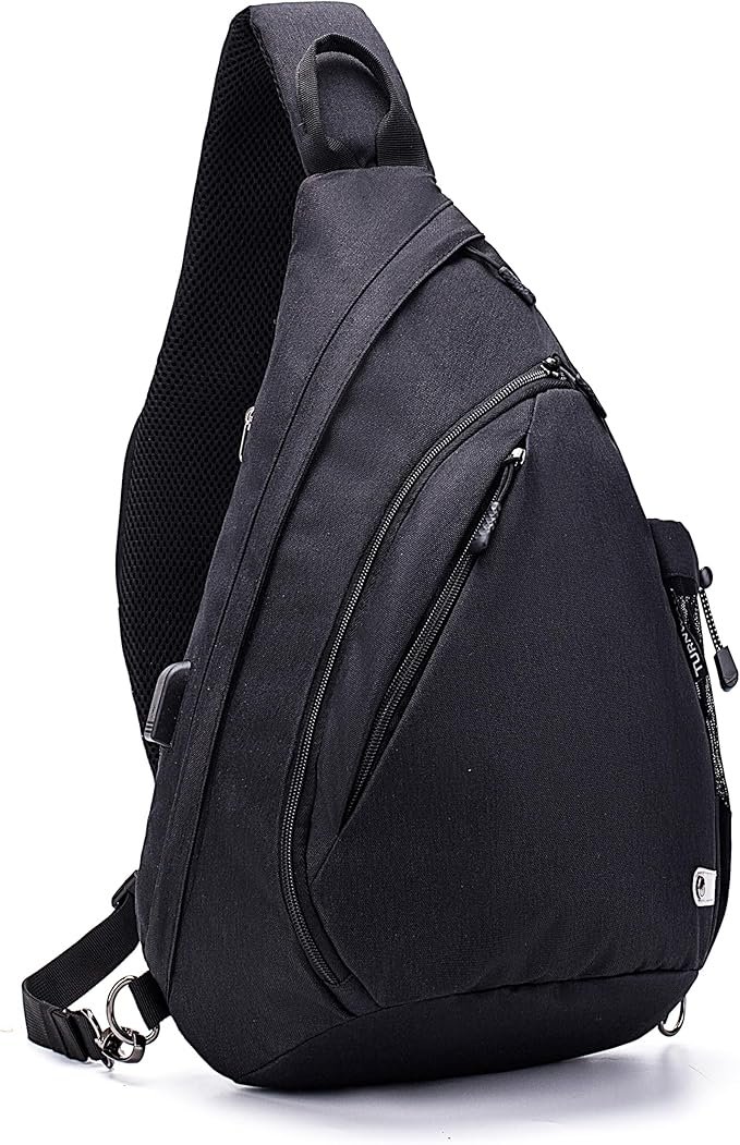 TurnWay Water-Proof Sling bag/Crossbody Backpack/Shoulder Bag with USB Charging Port for Travel, Hiking, Cycling, Camping