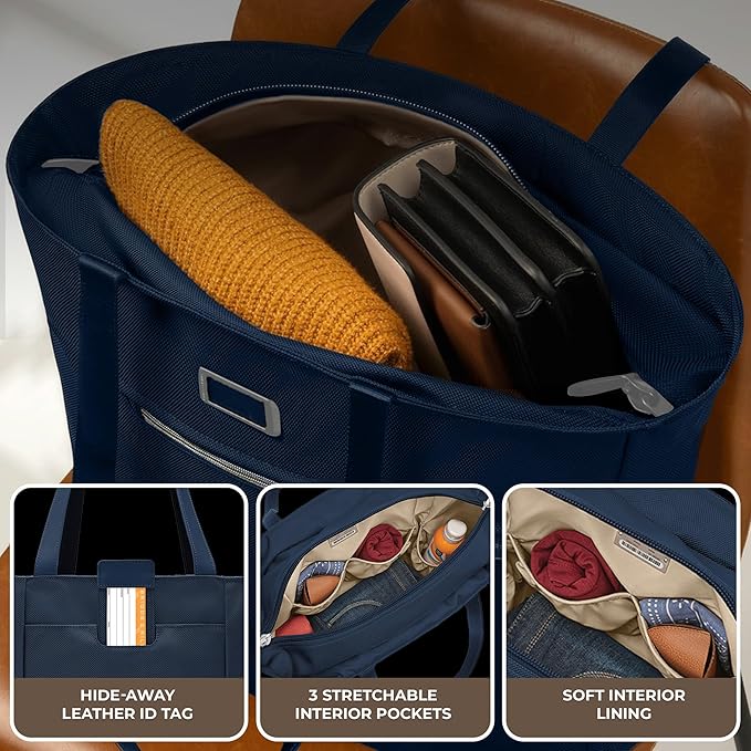 Briggs & Riley Traveler Tote Bag - Nylon Tote Bag for Weekend Travel & Work, Smooth Zipper Closure - Baseline Collection