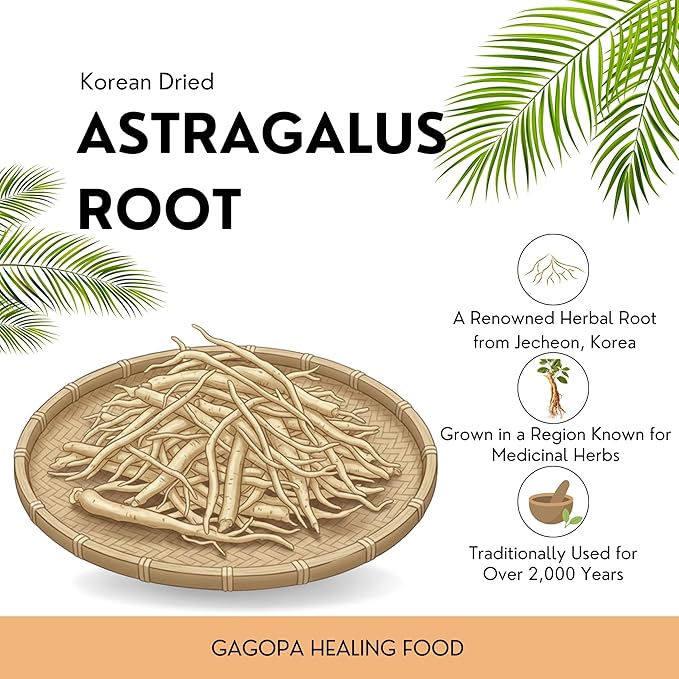 GAGOPADried Astragalus Root – 100% Korean Jecheon Hwanggi, Premium Quality, Perfect for Tea, Soup, and Herbal Infusions, 100g