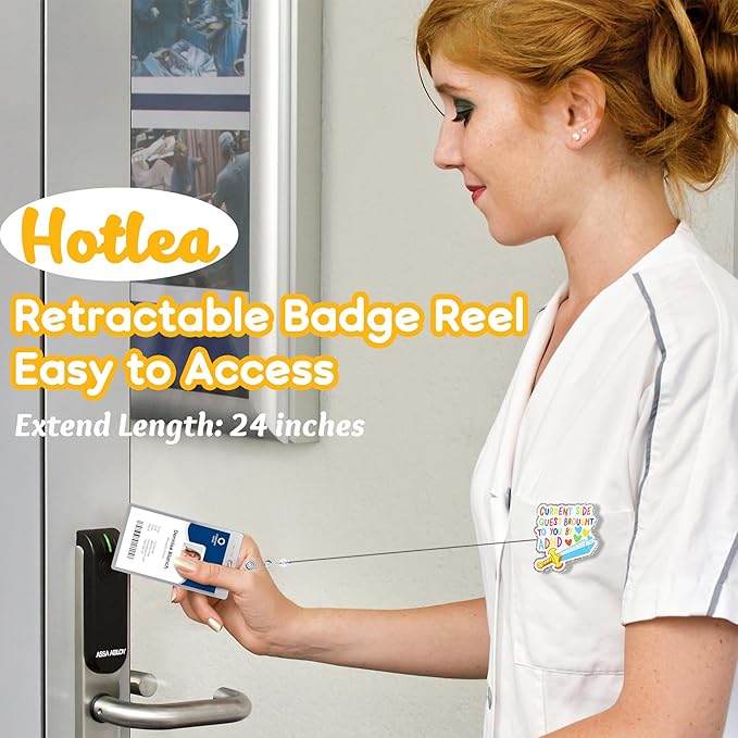 Current Side Quest Brought to You by ADHD Badge Reel with Alligator Clip Funny ID Badge Holders Cute RN LPN CNA MA Pediatric Badge Buddy Healthcare Medical Students Nurse Accessories for Work
