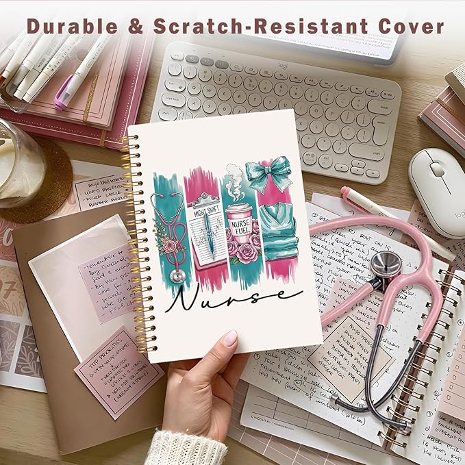 Lacama Nurse Gifts for Women, Nurse Notebook Journal, Nursing Student Graduation Gifts, Nurse Appreciation Gifts, Nurses Week Gifts, Stethoscope Bow Spiral Notebook, Office School Supplies