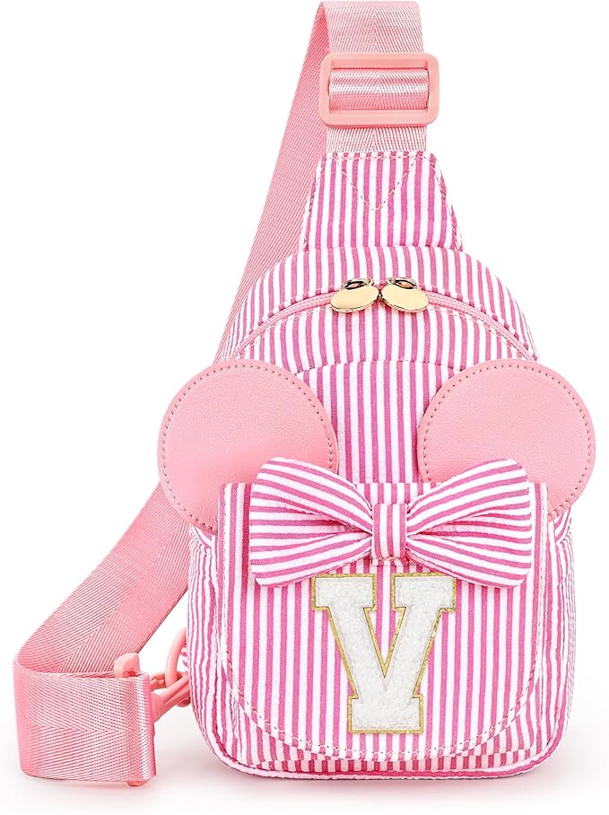 mibasies Initial Sling Bag for Girls, 4 Year Old Girl Birthday Gifts, Letter V