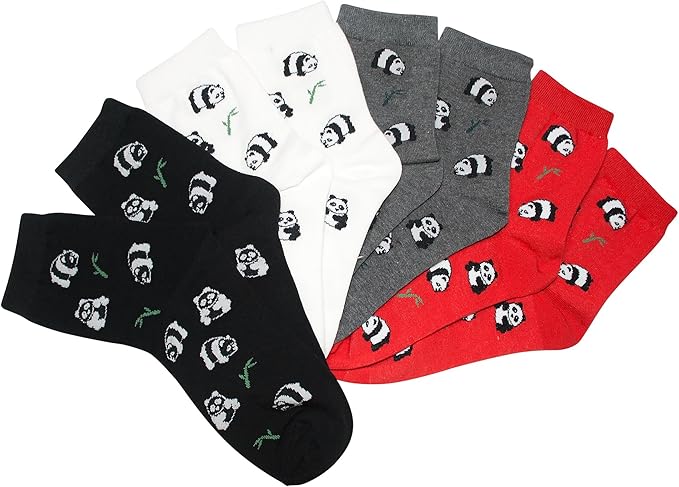 KONY Women's Cute Animal Designed Funny Novelty Crew Socks, Cat Dog Panda Patterns, Gift Ideas Size 6-9