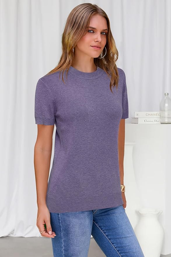Arach&Cloz Women's Wool Blend Business Casual Essential Fall Layering Pullover Sweaters