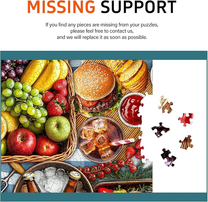 Naturelish Spring Picnic Food Jigsaw Puzzles for Adults 1000 Pieces, Difficult Puzzles Perfect for Game Night, Great Gift Idea, Size 26.65 x 19.25 in