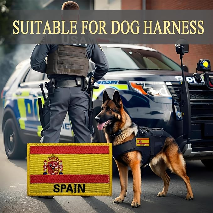 EmWoot 2PCS Spain Flag Patch Embroidered Morale Patch Military Tactical Patches Hook and Loop(02)