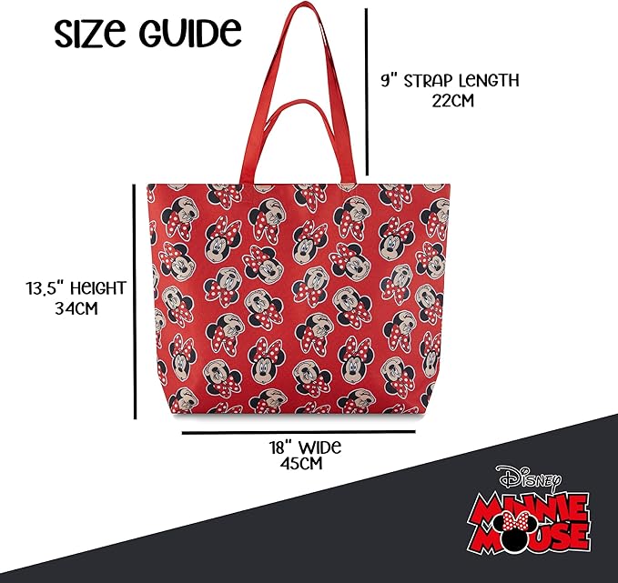 Disney Mickey and Minnie Mouse Canvas Tote bag - Girls, Boys, Teens, Adults - All Over Print Single Handle Tote Handbag