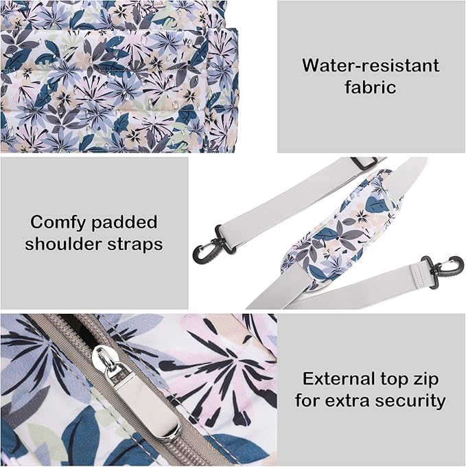 AOCINA Puffer Tote Bag for Women Quilted Work Bag Nurse Bags Women's Shoulder Handbags for Travel Gym Gifts Laptop Purse