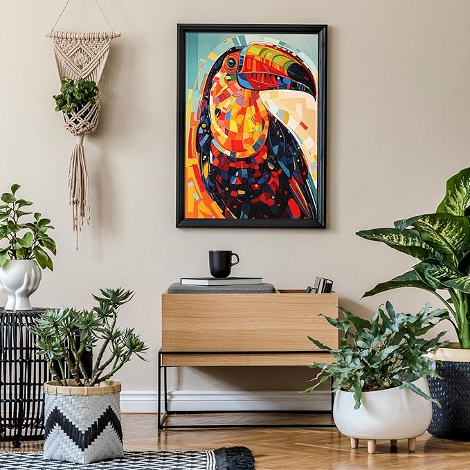 Naturelish Toucan Jigsaw Puzzle for Adults 1000 Pieces, Mosaic Vibrant Colorful Bird Art Unique Shaped Hard Puzzle, Challenging Game for Family Activity Home Decor, 20x27 Inches