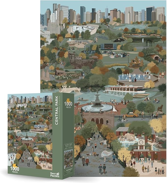 Theo's Puzzles Beautiful Central Park in Autumn, New York City - Intricately Detailed Fall Puzzles for Adults 1000 Pieces - Captivating 1000 Piece Puzzle for Adults with Stunning Visual Appeal
