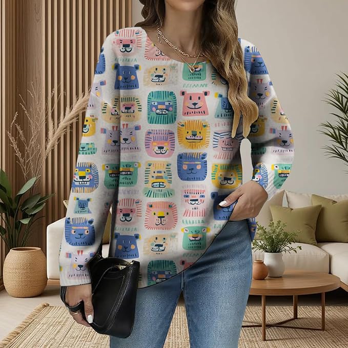 LIZALIG Women's Fall Christmas Snowman Sweater Long Sleeve Crewneck Pullover Festive Holiday Winter Outfit for Parties