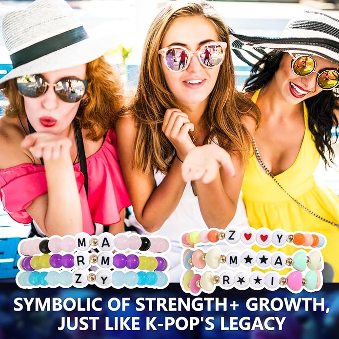 Phask for Korea-Pop Merch Bracelets Inspired Bracelets,Stackable Stretch Bracelets for Korea-Pop Stuff Fans Cosplay Outfit Gifts Accessories Jewelry Birthday Christmas
