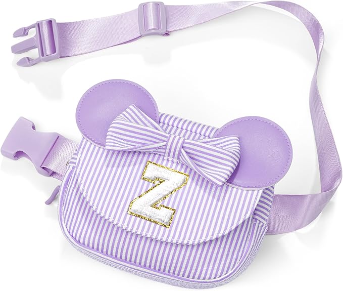 QLOVEA Initial Belt Bag, Small Crossbody Bags for Girls, Gifts for Teen Girls Kids, Girl Friend Bridesmaid Birthday Gift for Kids Daughter Sister Teen Girl Gifts Trendy Stuff Fanny Pack Purple Z