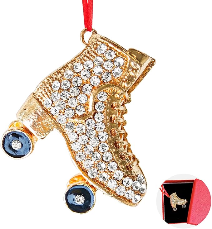 Ushinemi Roller Skate Ornaments for Christmas Tree, Hanging Roller Skating Ornament Xmas Tree Decor, Sparkles Keepsake Gifts for Mom Grandma Women Girls Sisters