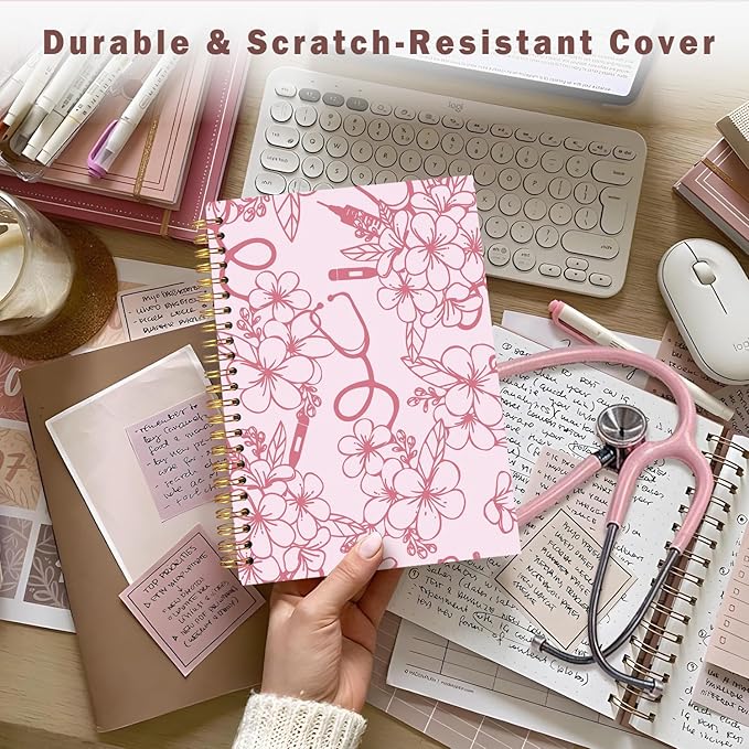 Lacama Nurse Gifts, Pink Nurse Notebook Journal for Women, Gifts for Nurses, Christmas Gift, Nursing School Essentials, Notebook for School Office Supplies 5.5x8.3 In