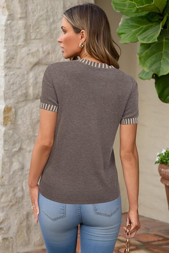 Arach&Cloz Women's Wool Blend Business Casual Essential Fall Layering Pullover Sweaters