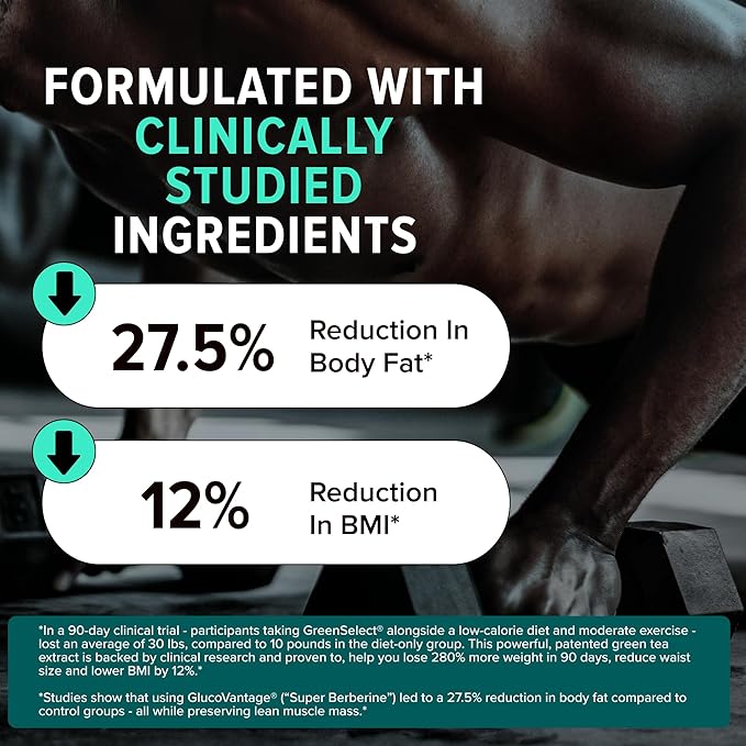 BURN30 GLP-1 Supplement - Super Berberine Weight Management Support GLP1 Naturally | Advanced Appetite Control & Metabolism Support with Clinically Studied Ingredients  | Stimulant Free