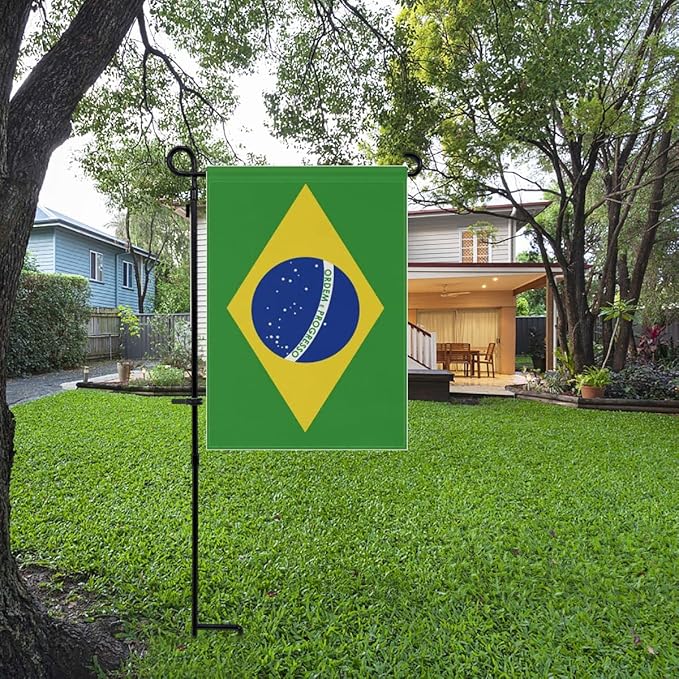 Brazil Flag Brazilian Flag, Small Brazilian Garden Flags for Yard Patio Porch Independence Day Patriotic Festival Outdoor Decorations
