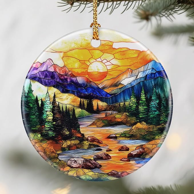 Mountain Range Ornaments, Christmas Ornaments: Christmas Tree Decorations, Holiday Decor, Stocking Stuffers, Gift Ideas, Xmas Gifts & Gifts for Nature Lover