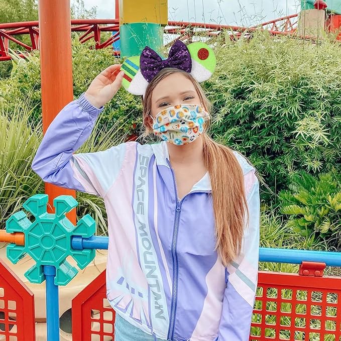 UNSPAZ Mouse Ears Headbands, Sequin Mouse Ears for Women Girls Boys, Shiny Bow Headband for Cosplay Party Decorations Hair Accessories (Green)