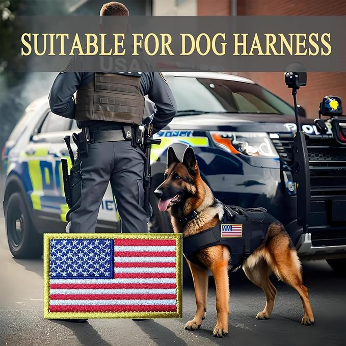EmWoot 2PCS America US Flag Patch Embroidered Morale Patch Military Tactical Patches Hook and Loop