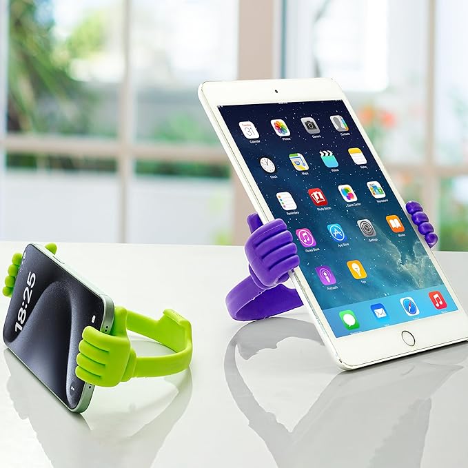 Honsky Cell Phone Stand Holder, Thumbs Up Lazy Phone Stand, Universal Adjustable Flexible, Cute Perfect Stocking Stuffers Gifts for Teen Girls, Compatible with Cell Phones & Tablets,Green