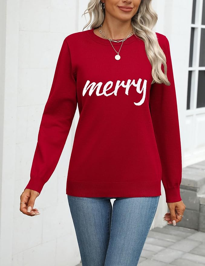 Zeagoo Womens 2026 Fall Sweaters Long Sleeve Tops Classic Crew Neck Pullover Sweaters Loose Dressy Casual Basic Clothes
