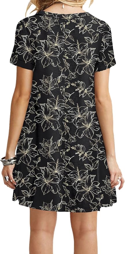 MOLERANI Women's Casual Plain Simple T-Shirt Loose Dress