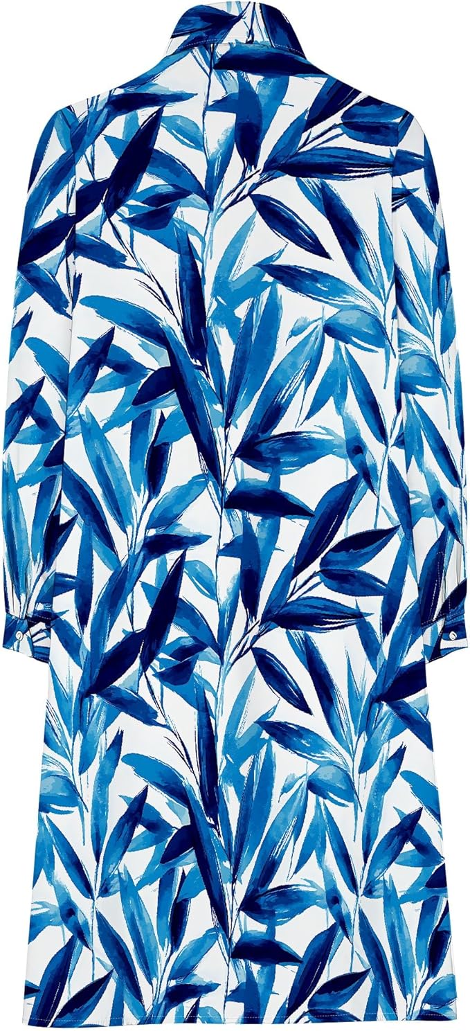 Shirt Dresses for Women 2025 Summer Long Sleeve Casual Plus Size Floral Printed Beach Vacation Dress with Pockets