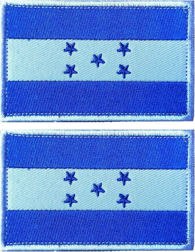 EmWoot 2PCS Honduras Flag Patch Embroidered Morale Patch Military Tactical Patches Hook and Loop
